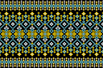 Seamless geometric ethnic asian oriental and tradition pattern design for texture and background. Silk and fabric pattern decoration for carpet, Thai clothing, wrapping and wallpaper