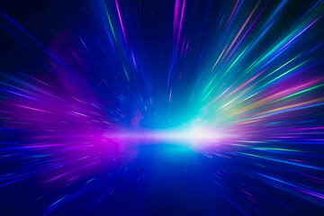 Colorful light burst and laser pointer for a modern abstract background with fast colors in the style of dark sky blue with copy space