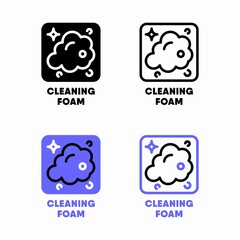 Cleaning foam vector information sign