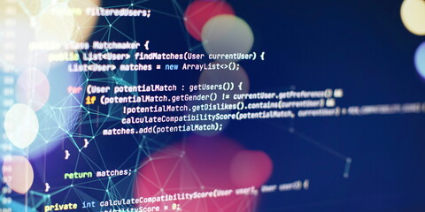Programming code. Programming code on computer screen.