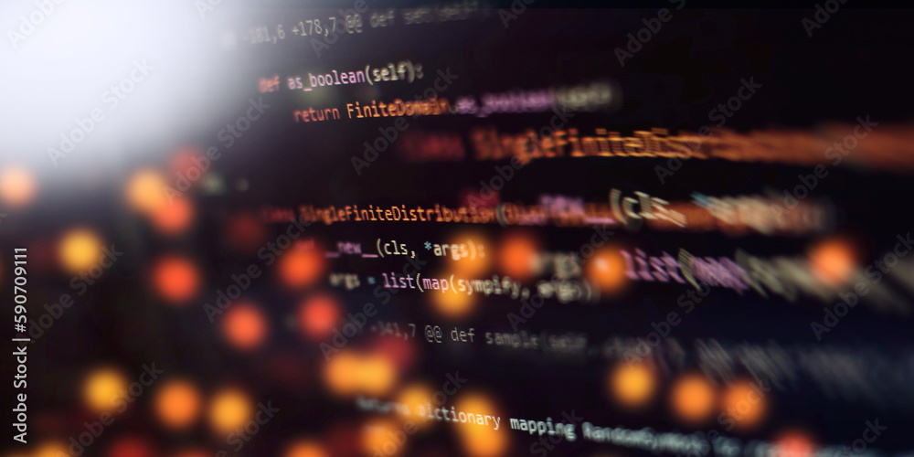 Wall mural source code photo. technology background.software development.