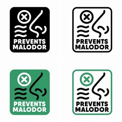 Prevents malodor vector information sign