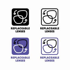 Replaceable lenses vector information sign
