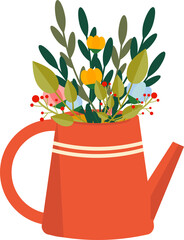 Watering can with spring flowers inside © Irina