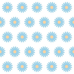 A pattern of chamomile flowers. Seamless pattern with the image of a daisy on a white background. Floral pattern for printing and gift wrapping