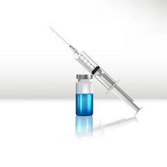 syringe and vaccine bottle design template.vector illustration.