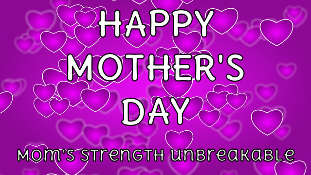 happy mothers day on pink heart background