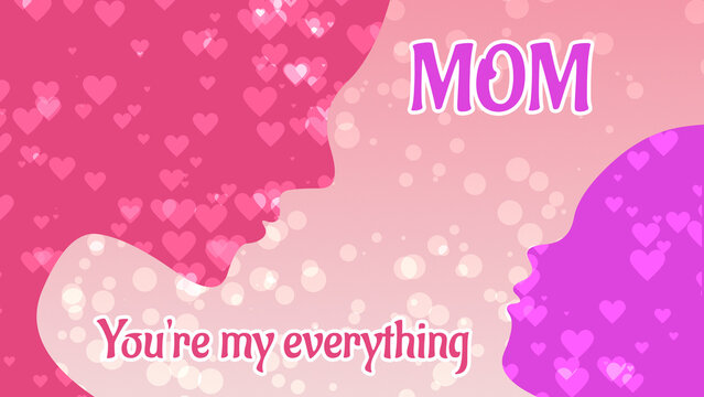 mom and son face with you are my everything quote line.