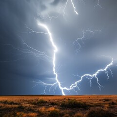 Fototapeta na wymiar Lightning in the Night AI Generated