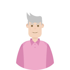 The Elderly Seventies Grandfather Character Face Old Man Smile
