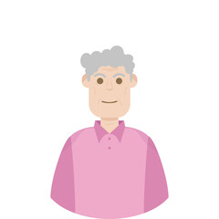 The Elderly Seventies Grandfather Character Face Old Man Smile