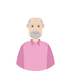 The Elderly Seventies Grandfather Character Face Old Man Smile