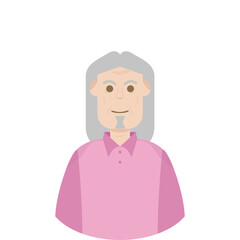 The Elderly Seventies Grandfather Character Face Old Man Smile