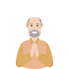 The Elderly Seventies Grandfather Character Face Old Man Smile
