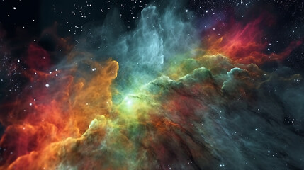 Nebula with Swirling Gases and Cosmic Dust, Generative AI