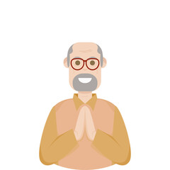 The Elderly Seventies Grandfather Character Face Old Man Smile