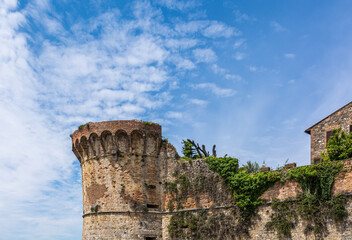 Boundary wall of San Gimignano, Tuscany, Siena province, Italy, Europe