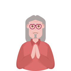 The Elderly Seventies Grandfather Character Face Old Man Smile