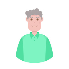The Elderly Grandfather Lonely Alone Sad Worry Old Man