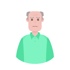 The Elderly Grandfather Lonely Alone Sad Worry Old Man