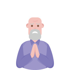 The Elderly Grandfather Lonely Alone Sad Worry Old Man