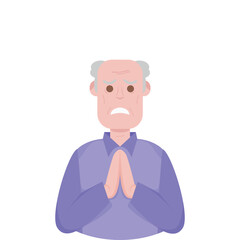 The Elderly Grandfather Lonely Alone Sad Worry Old Man