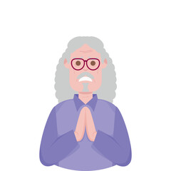 The Elderly Grandfather Lonely Alone Sad Worry Old Man
