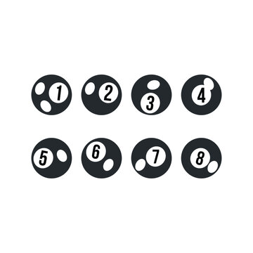 set of vector billiard balls icon.