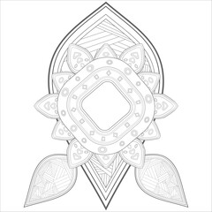 Coloring Books for adult. Hand drawn flowers in zentangle style for t-shirt design or tattoo and coloring book