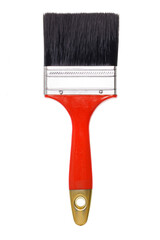 Red paint brush isolated on white background