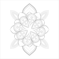 Coloring Books for adult. Hand drawn flowers in zentangle style for t-shirt design or tattoo and coloring book