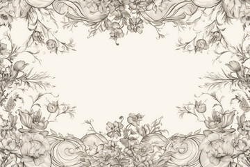 Vintage floral background with flowers and leaves. Generative AI 