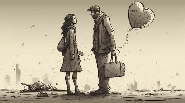 love concept. Thought provoking illustrations