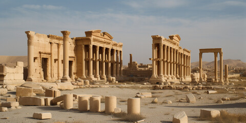 Fototapeta premium The city of Palmyra lies