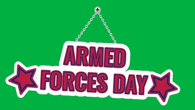 animated armed forces day sticker on green screen. armed forces day is national holiday of usa.