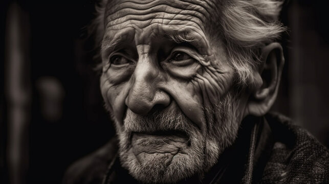 old people  portrait, close up Generative AI