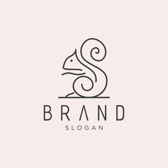 Fototapeta premium line art squirrel logo template Stock Vector 