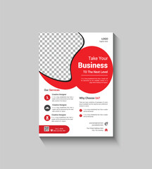 Modern and Simple Red Flyer Template Design
