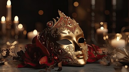 Step into a world of enchantment and elegance at our masquerade ballroom. Generated by AI.