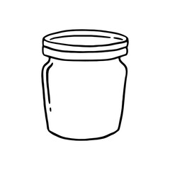 Outline doodle hand drawn jar or container
