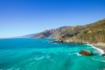 Ocean and Beach view at Big Sur California