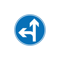 Circle Blue Mandatory, Regulatory Road Sign Vector Template