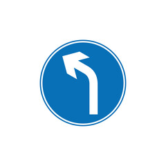 Circle Blue Mandatory, Regulatory Road Sign Vector Template