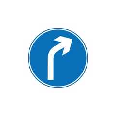 Circle Blue Mandatory, Regulatory Road Sign Vector Template