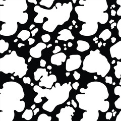 Cow print pattern animal Seamless. White cow skin abstract for printing, cutting, and crafts Ideal for mugs, stickers, stencils, web, cover. wall stickers, home decorate and more.