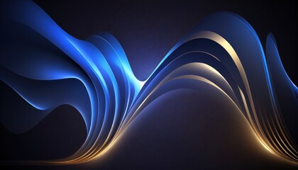 Abstract background with blue glance waves by Generative AI