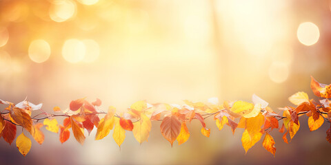 Autumn leaves backdrop background golden colors, generated AI, generated, AI
