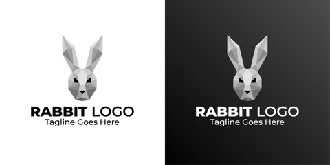 Rabbit Low Poly Logo Design. Polygonal Design. Geometric Design. Modern Logo