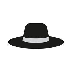 Solid and simple black hat symbol