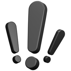 exclamation mark warning sign 3d illustration